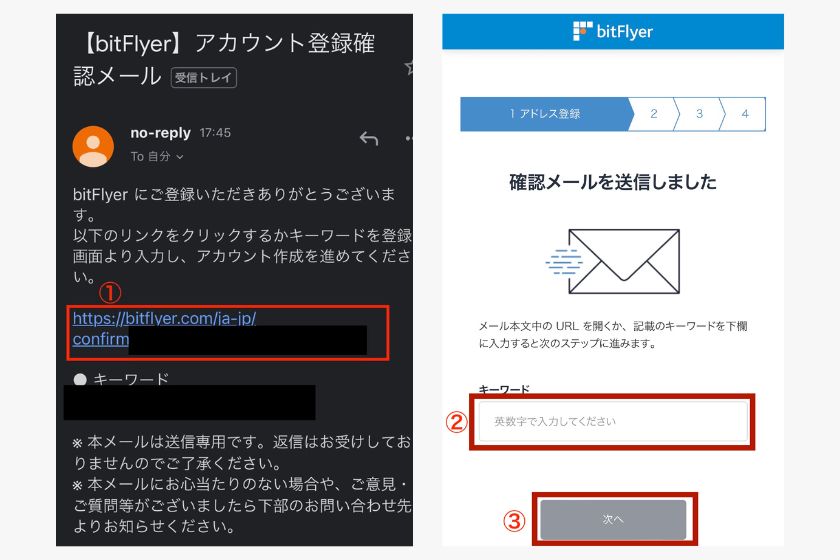 ビットフライヤー口座開設の手順02