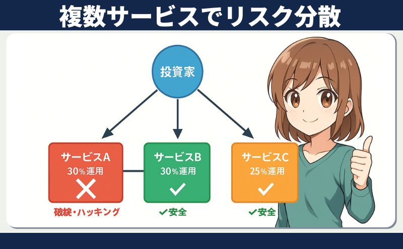 スマートクリプトレンディングのリスク回避「複数サービスでリスク分散」